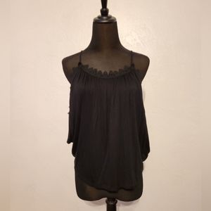 NWOT Cold Shoulder Black Lace Top